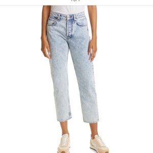 rag & bone Maya High Waist Ankle Slim Straight Leg Jeans, Belmar Acid Wash, 30